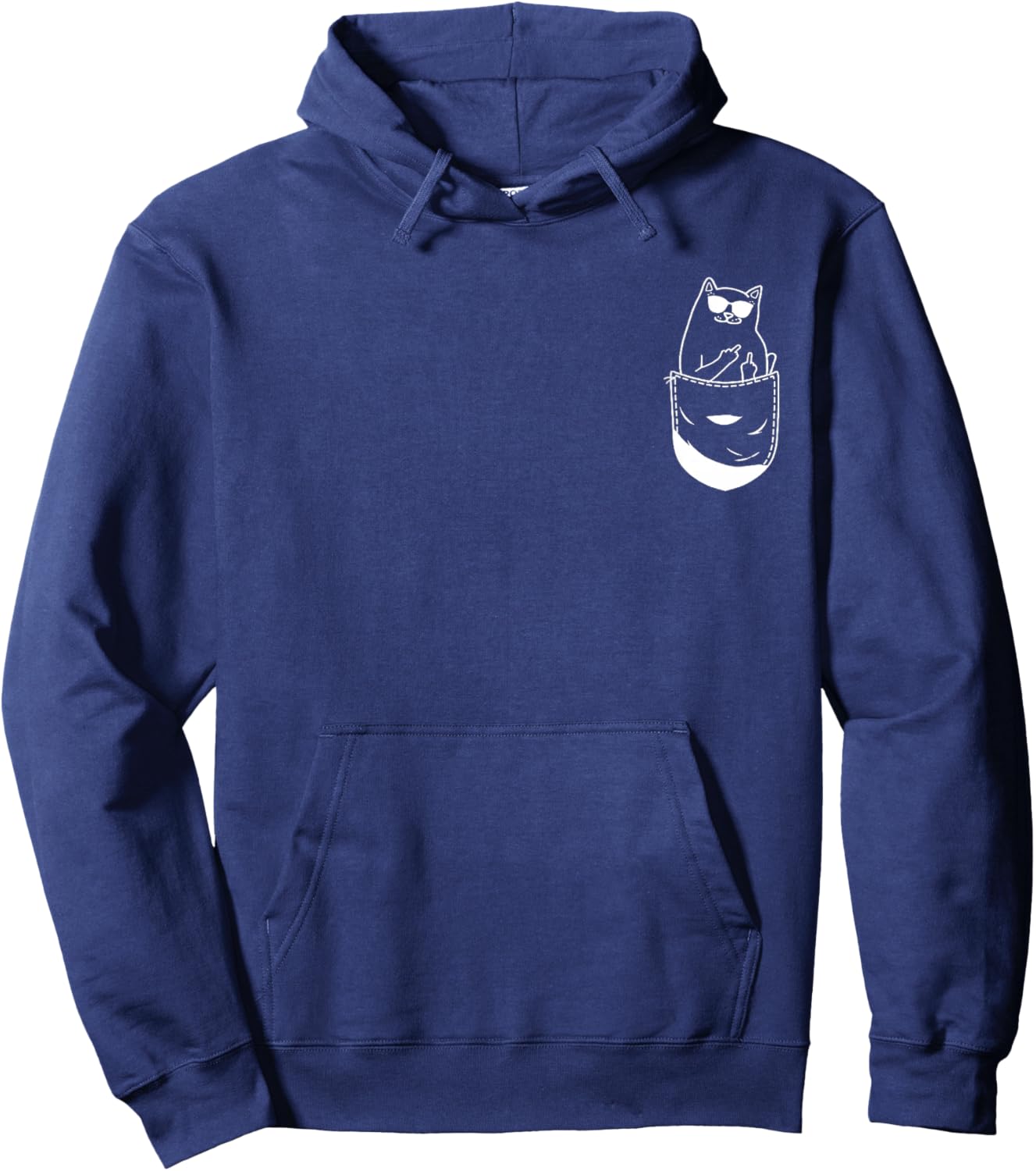 Pocket Cats Flipping Off Hilarious Animal Meme Kitten Owner Hoodie - Hoodie | Navy
