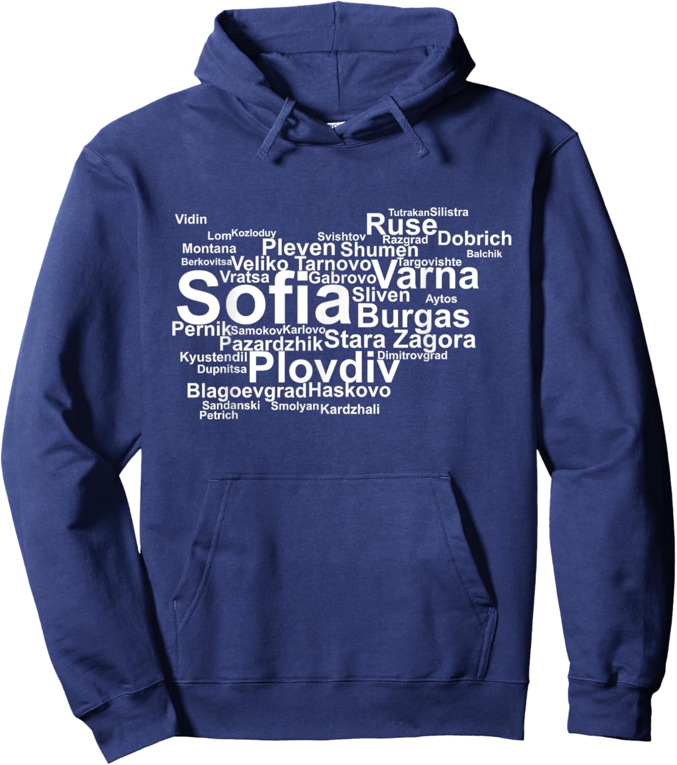 Bulgaria Travel, Sofia Bulgaria, Balkans, Bulgarian Outline Hoodie - Hoodie | Navy