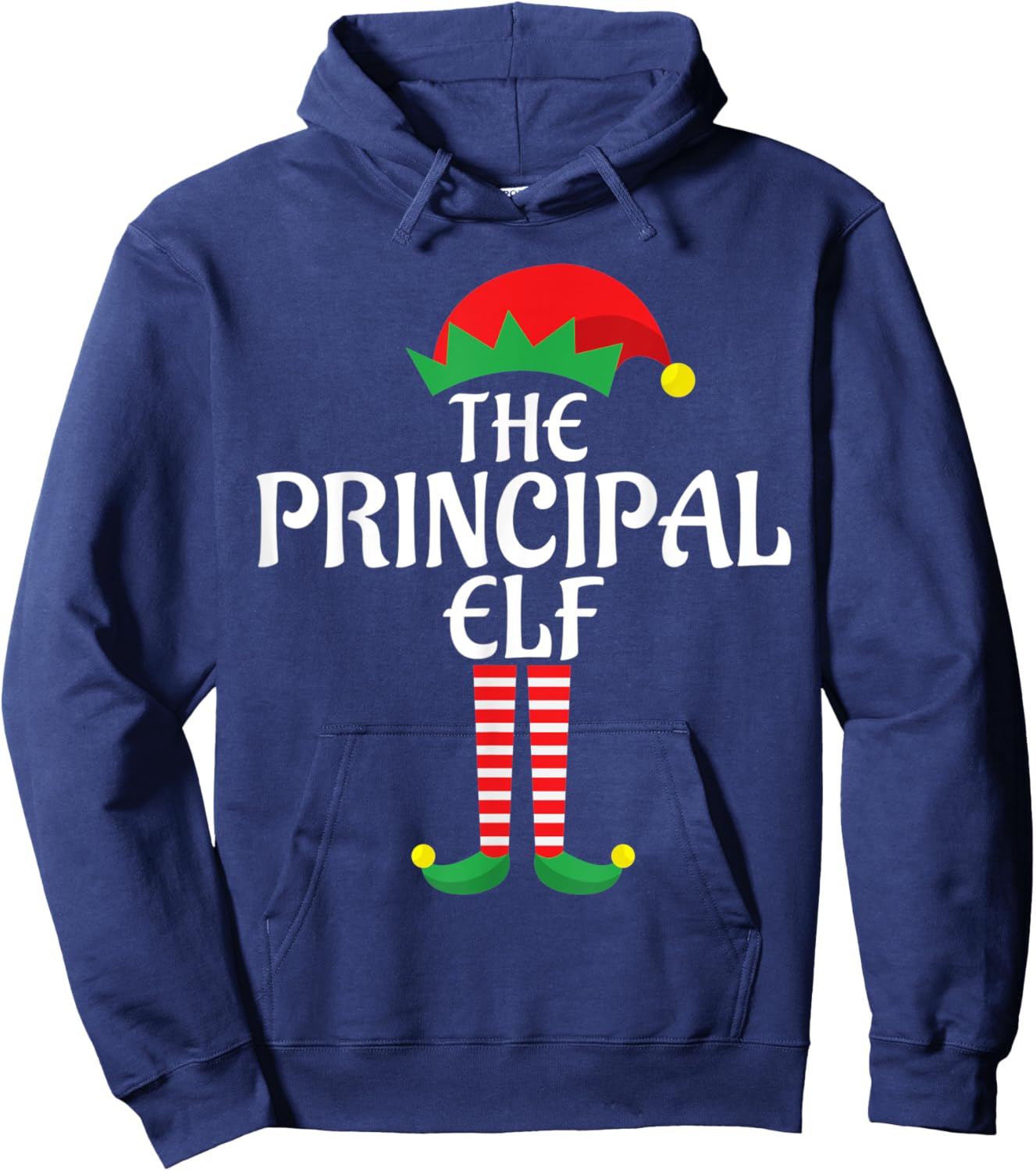 Principal Elf Christmas Theme Holiday Family Group Matching Hoodie - Hoodie | Navy