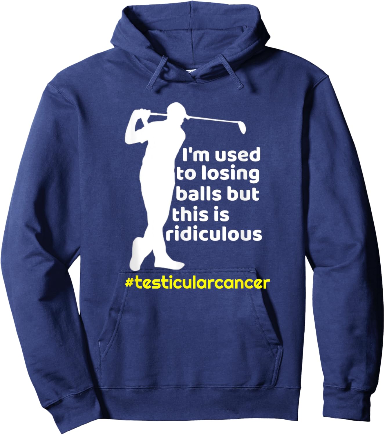 Funny Testicular Cancer Survivor Golf Player Orchidectomy Hoodie - Hoodie | Navy