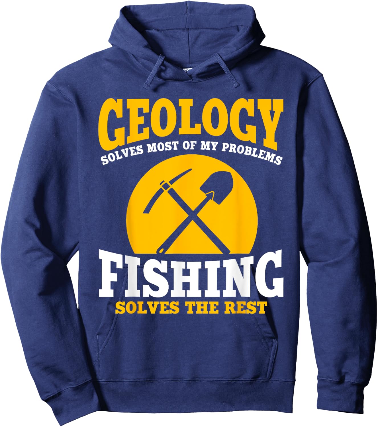 Funny Geology And Fishing Earth Science Geologist Angler Hoodie - Hoodie | Navy