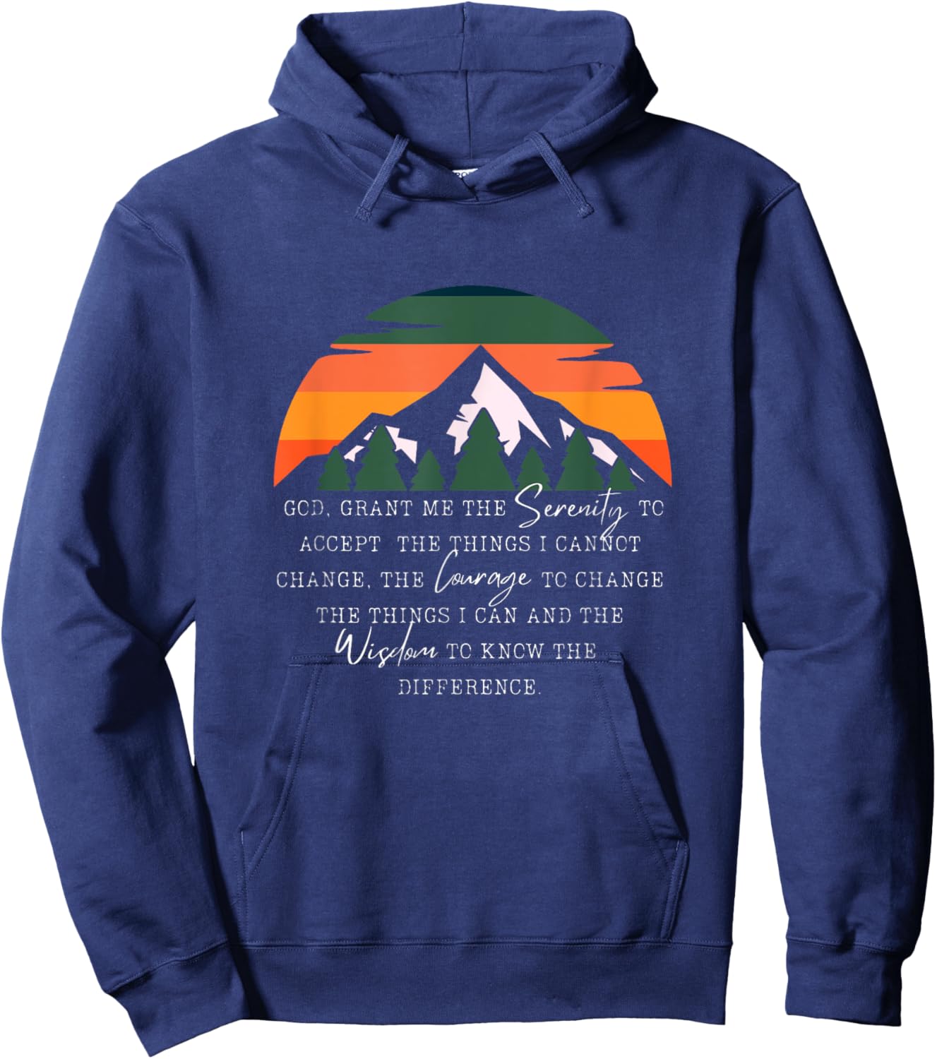 Christian Recovery Prayer - God Grant Me The Serenity Hoodie - Hoodie | Navy