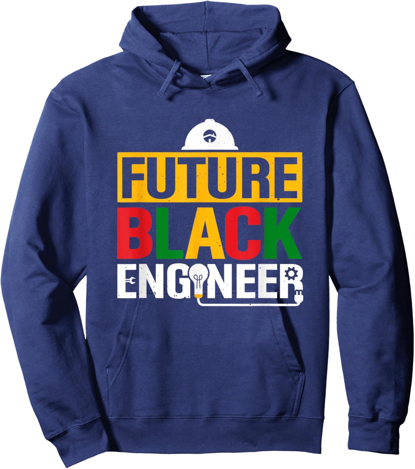 Future Black Engineer African American Engineering Student Hoodie - Hoodie | Navy