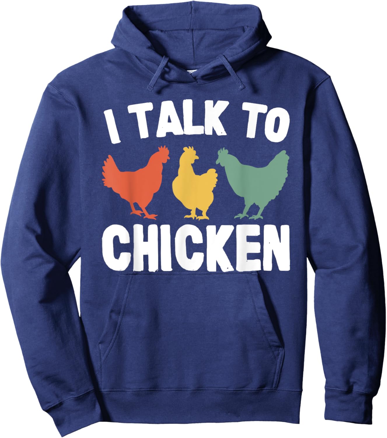 Joyouse Clothing I Talk To Chicken Funny Vintage Black Hoodie - Hoodie | Navy