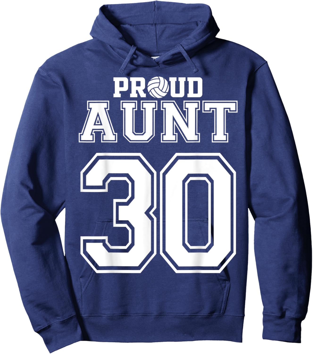 Custom Proud Volleyball Aunt Number 30 Personalized Women Hoodie - Hoodie | Navy