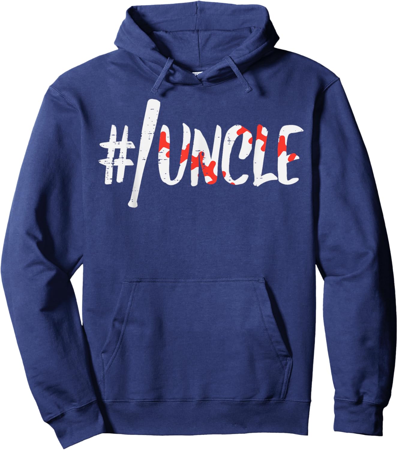 Hashtag #Baseball Bat Uncle Fathers Day Sports Player Men Hoodie - Hoodie | Navy