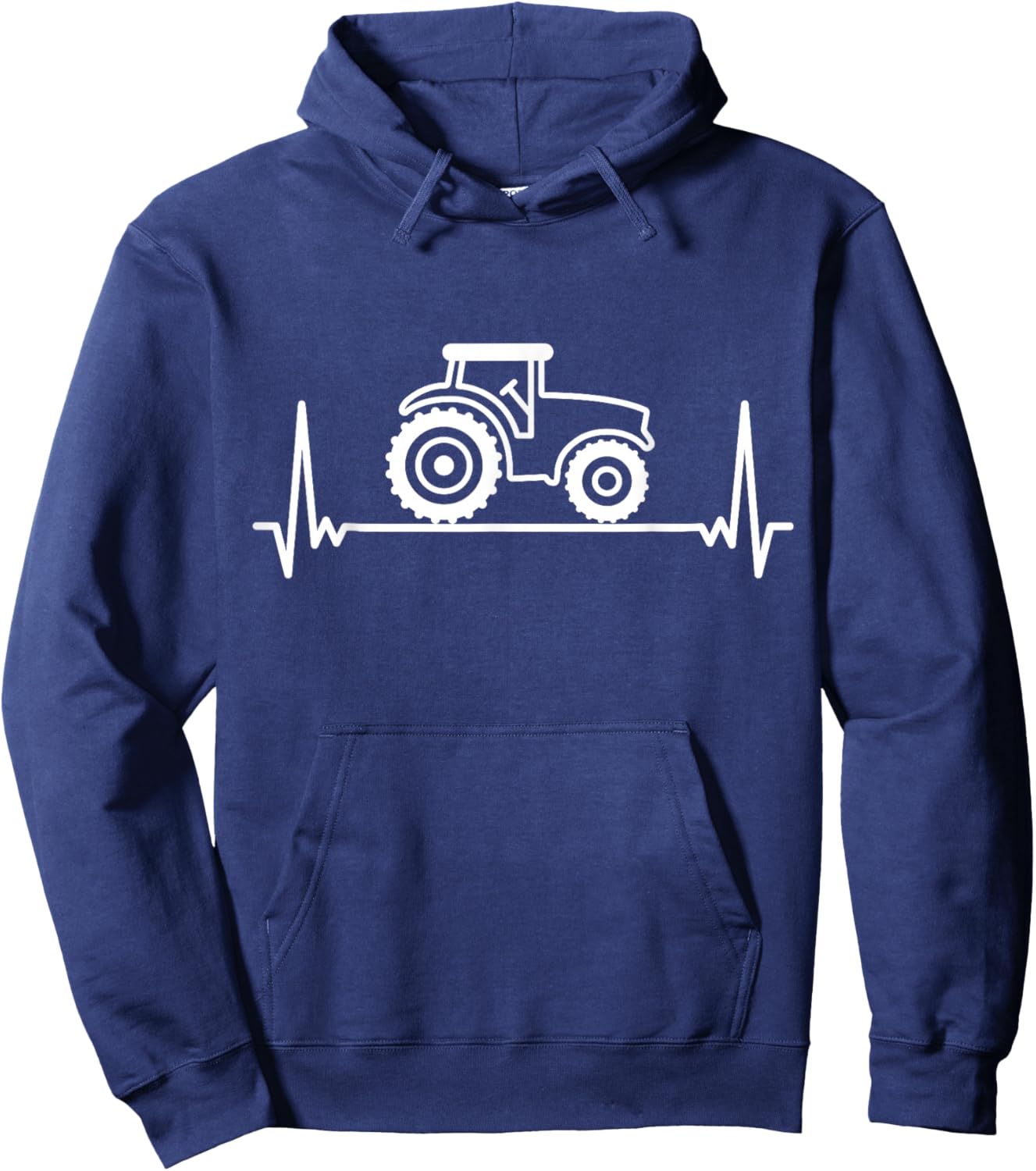 Heartbeat Tractor Pulse ECG Farmer Farmer Trekker Tug Hoodie - Hoodie | Navy