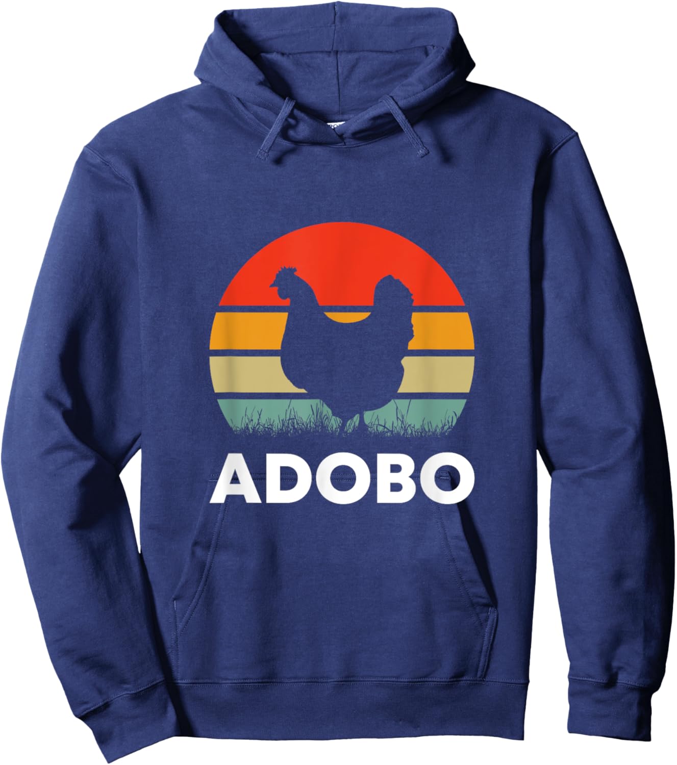 Retro Chicken Adobo Funny Filipino Filipina Philippines Food Hoodie - Hoodie | Navy