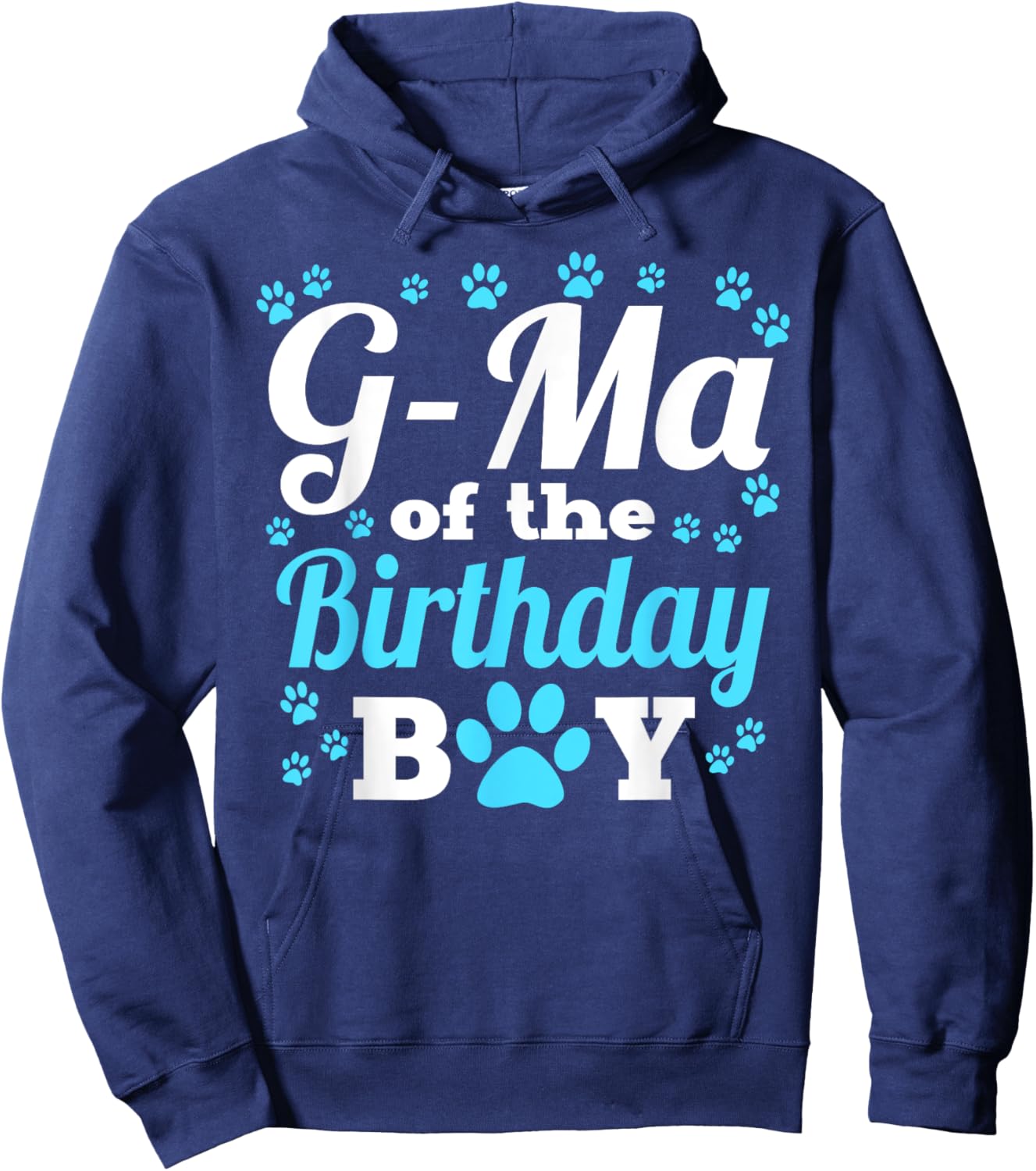 G-Ma Of The Birthday Boy Dog Paw Bday Party Celebration Hoodie - Hoodie | Navy
