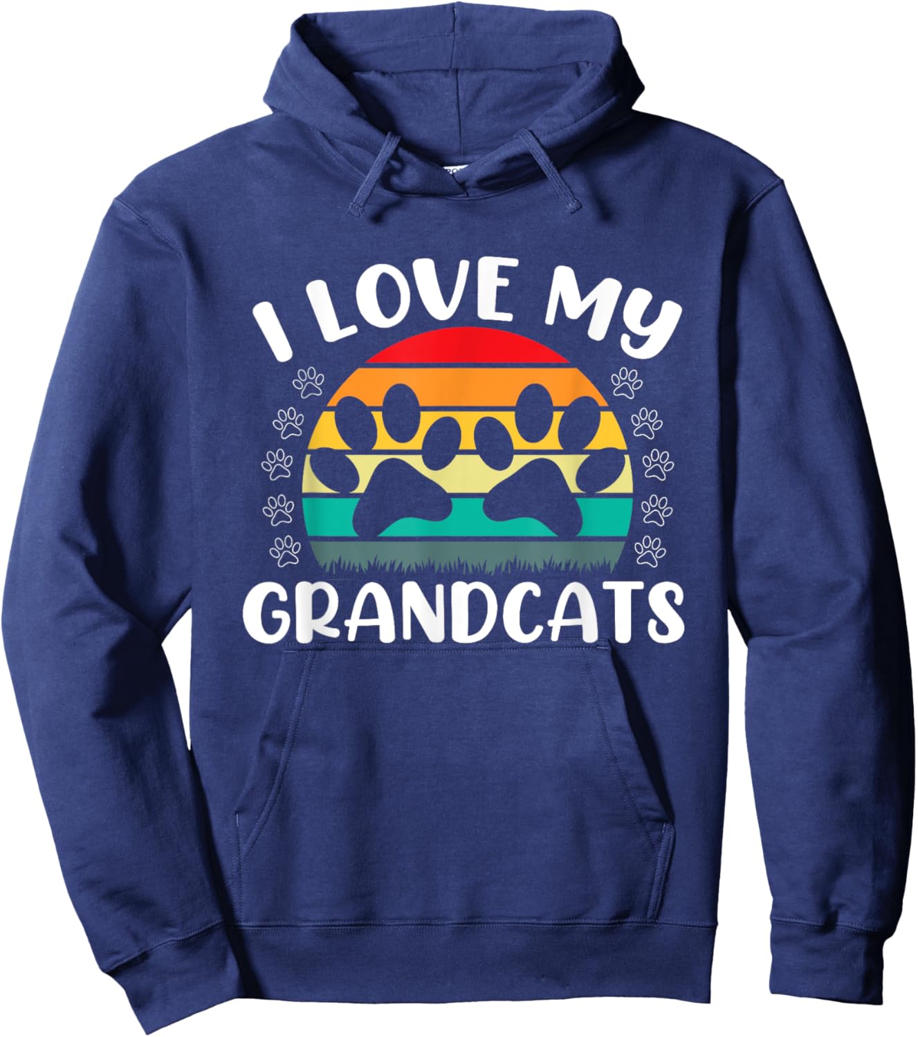 I love my Grandcats - Cat Lover Granddad Grandma Grandparent Hoodie - Hoodie | Navy