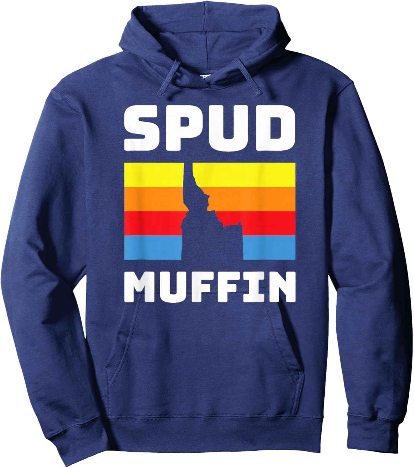 Cool Retro Travel Idaho Vacation Potatoes Spud Muffin Design Hoodie - Hoodie | Navy