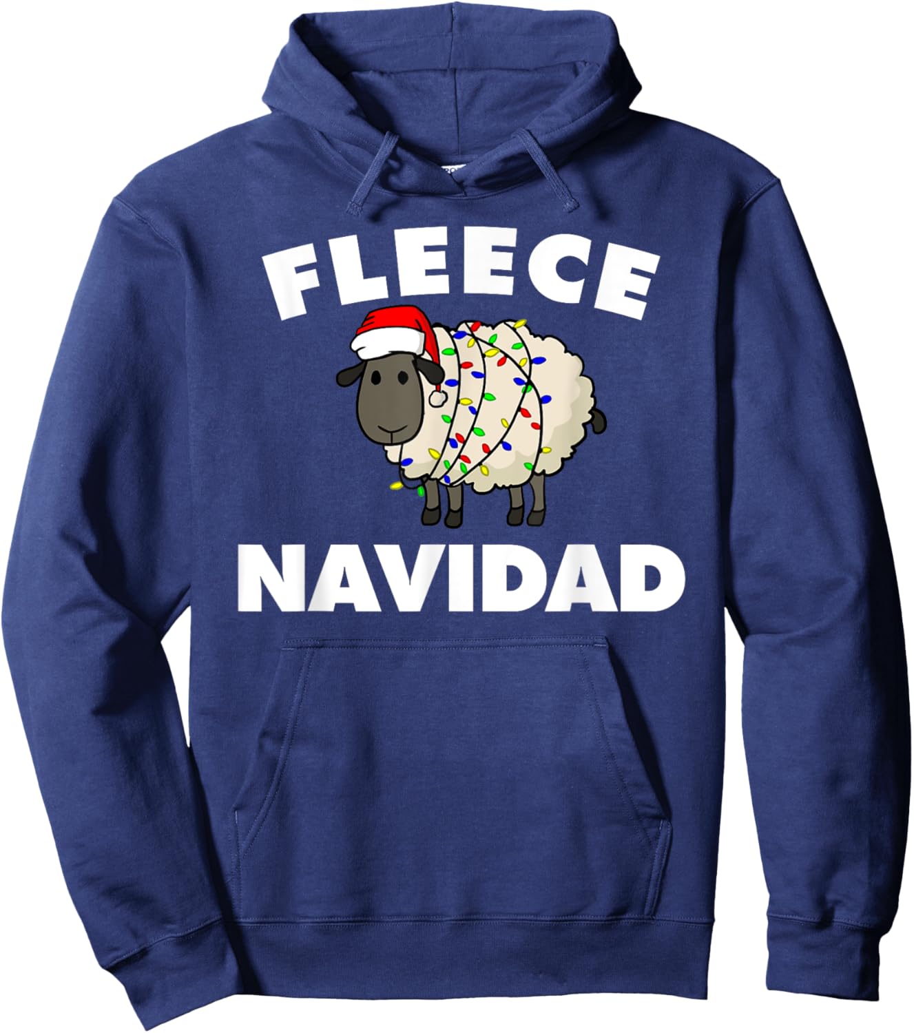 Fleece Navidad funny Christmas Sheep Fleece Navidad Hoodie - Hoodie | Navy