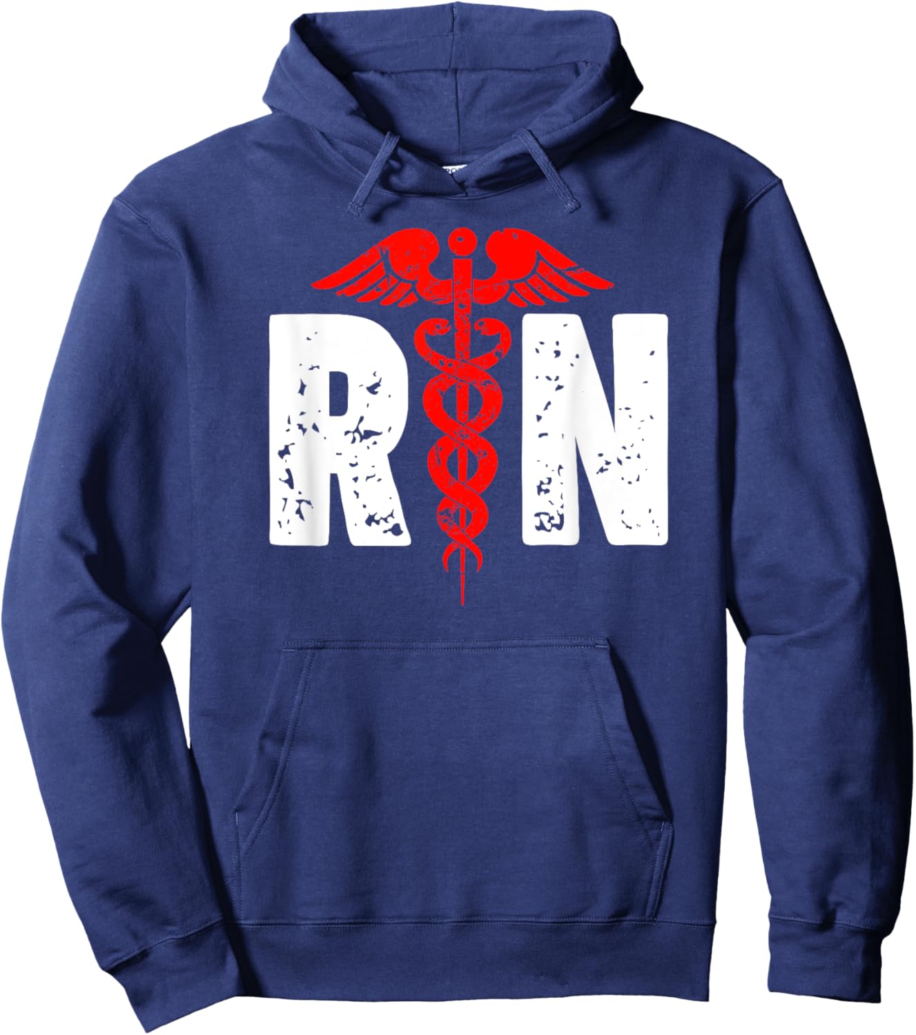 RN with nurse logo RN Registered Nurse Hoodie - Hoodie | Navy