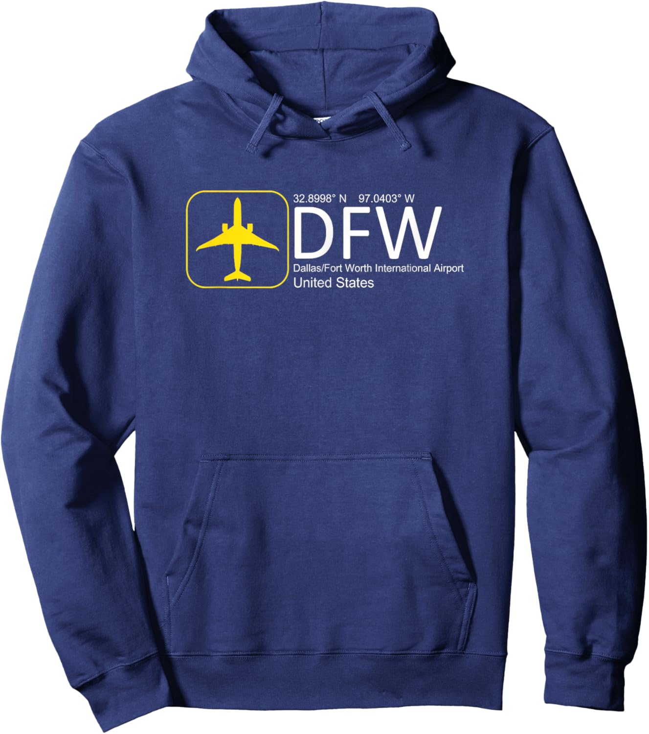 Dallas Fort Worth DFW Texas Airport Flight Aviation Graphic Hoodie - Hoodie | Navy