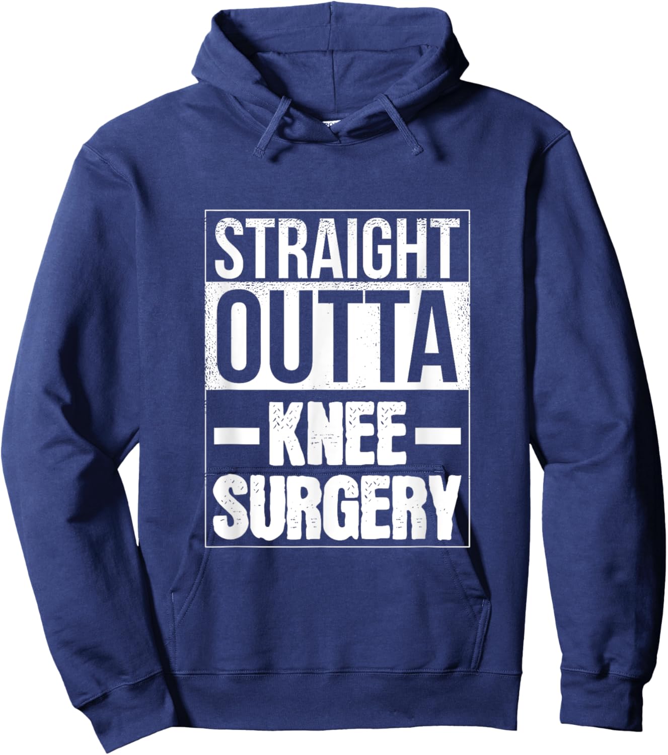 Straight Outta Knee Surgery Retro Get Well Funny Hoodie - Hoodie | Navy