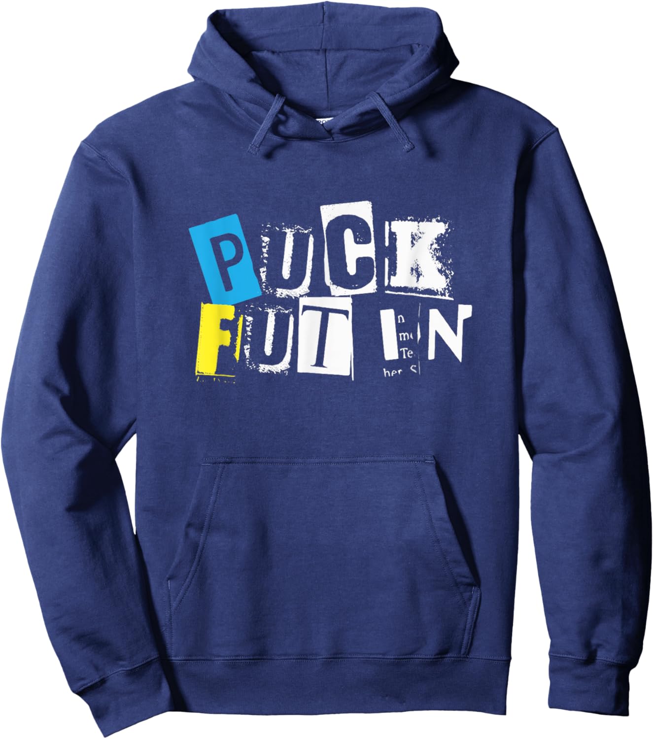 Puck Futin Anti Putin Ukrainian Flag I Stand With Ukraine Hoodie - Hoodie | Navy