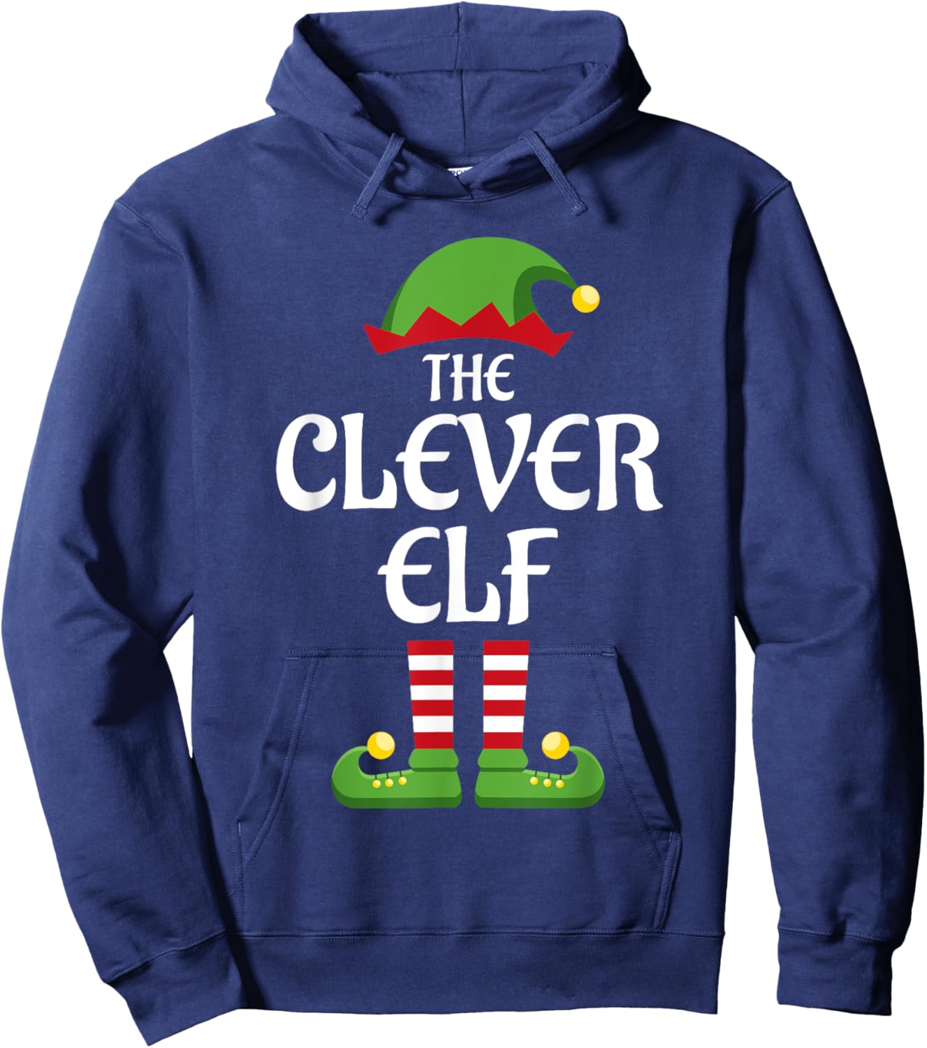 Clever Elf Family Matching Group Christmas Smart Hoodie - Hoodie | Navy