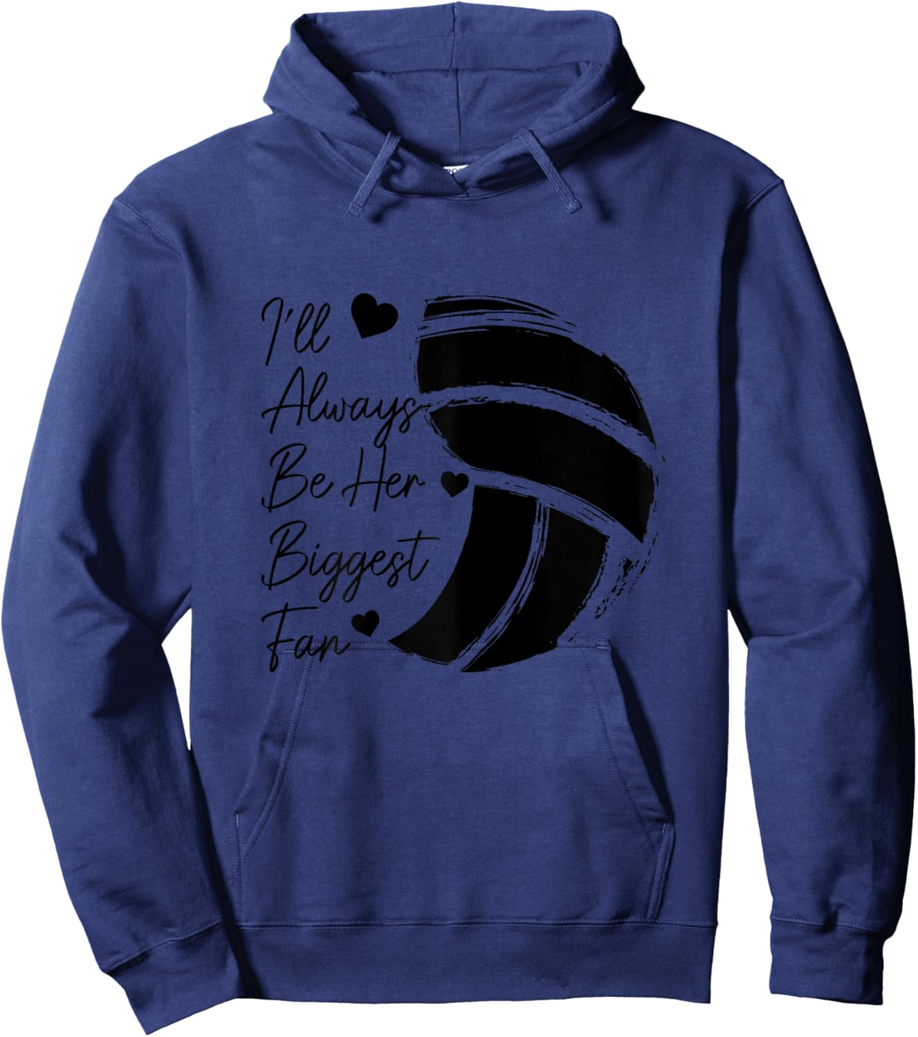 Volleyball Mom Her Biggest Fan Volleyball Daughter Hoodie - Hoodie | Navy