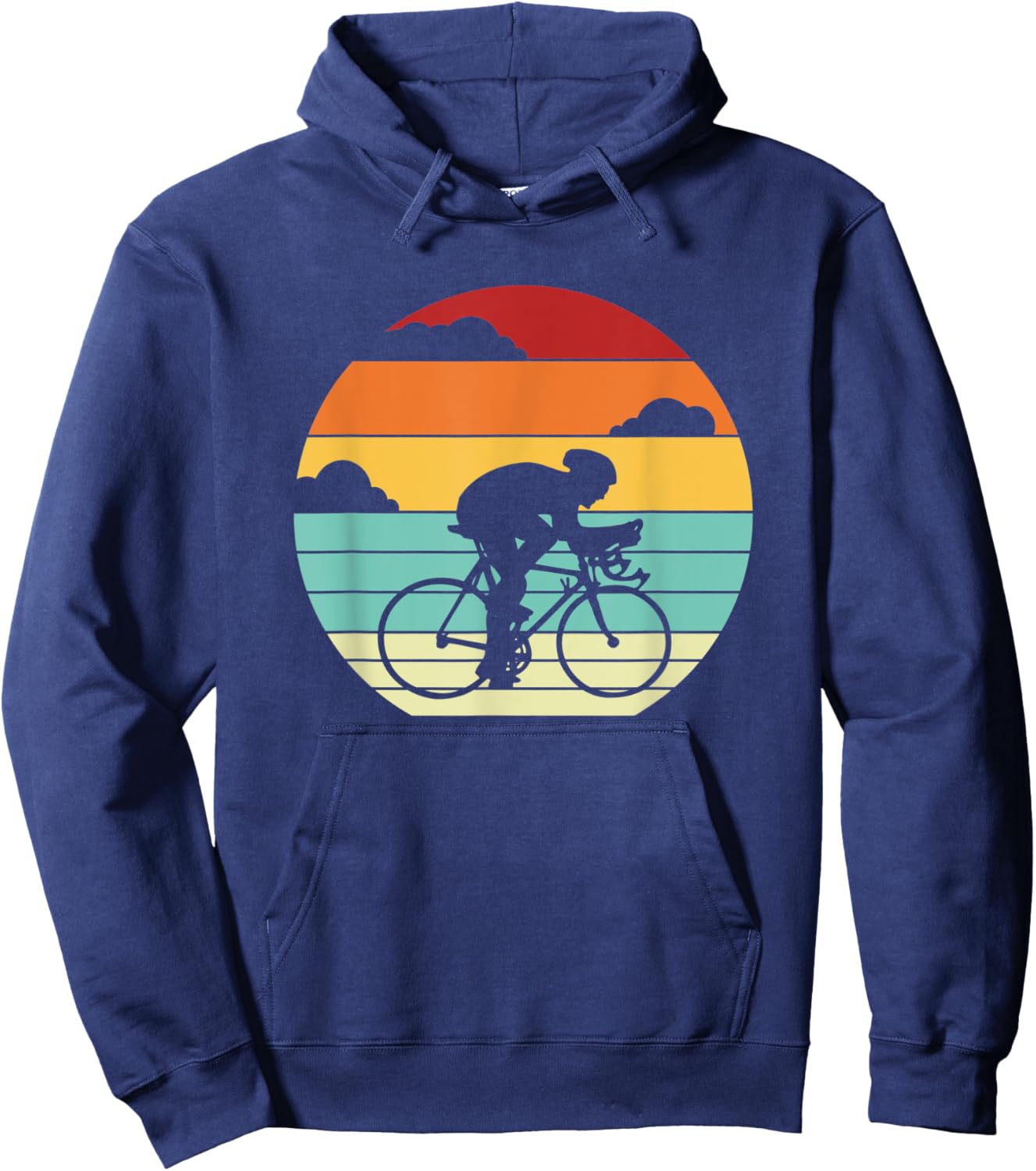 Retro Cyclist Gravel City Bike Bicyclist Bicycle Hoodie - Hoodie | Navy
