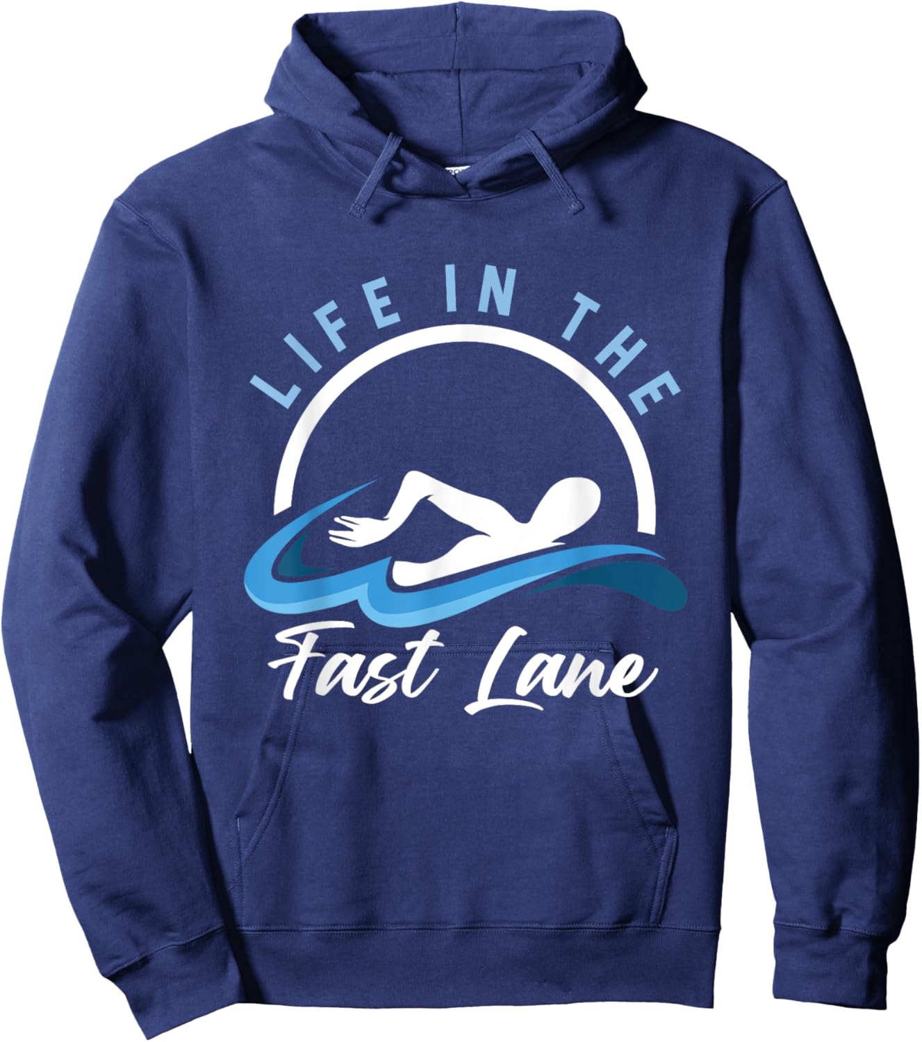 Swimmer Life In Lane Fast Swimming Athlete Water Sports Hoodie - Hoodie | Navy
