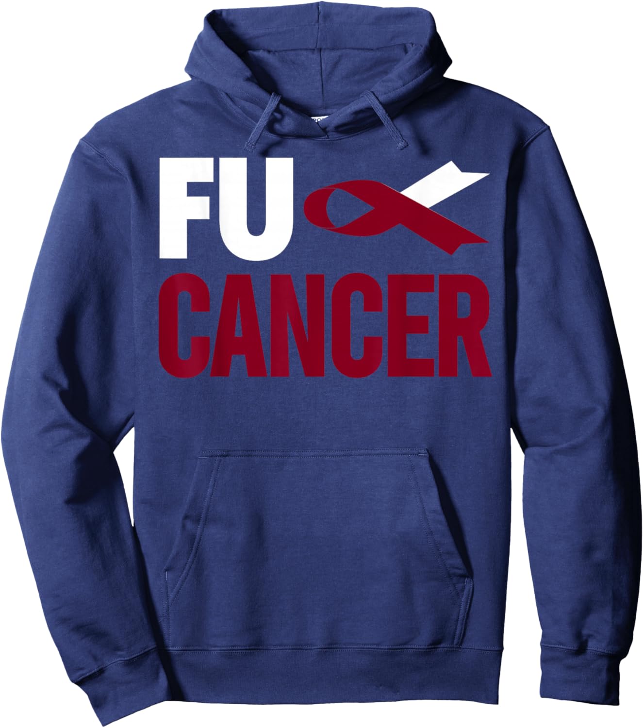 Fu Cancer T Shirt - Throat Cancer Fu Oral Head Neck Cancer Hoodie - Hoodie | Navy