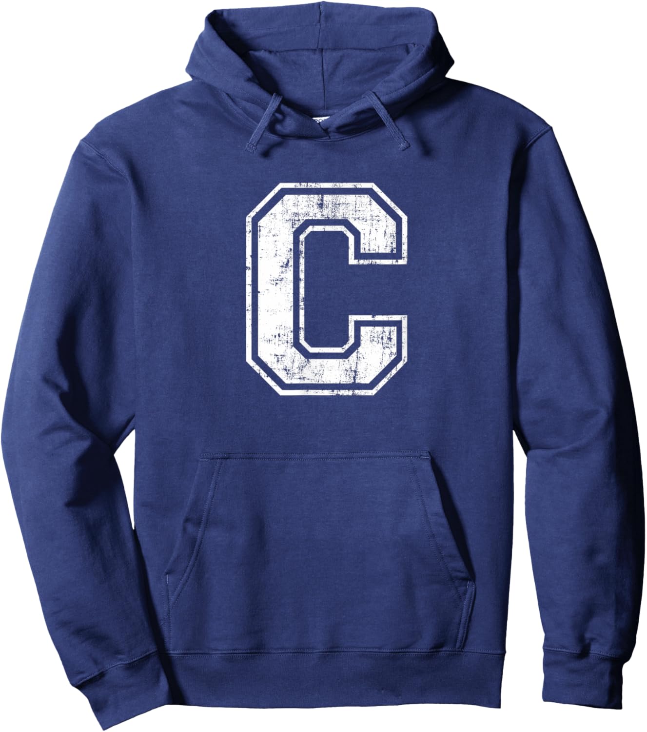 Letter C Uppercase Alphabet Initial School College Varsity Hoodie - Hoodie | Navy