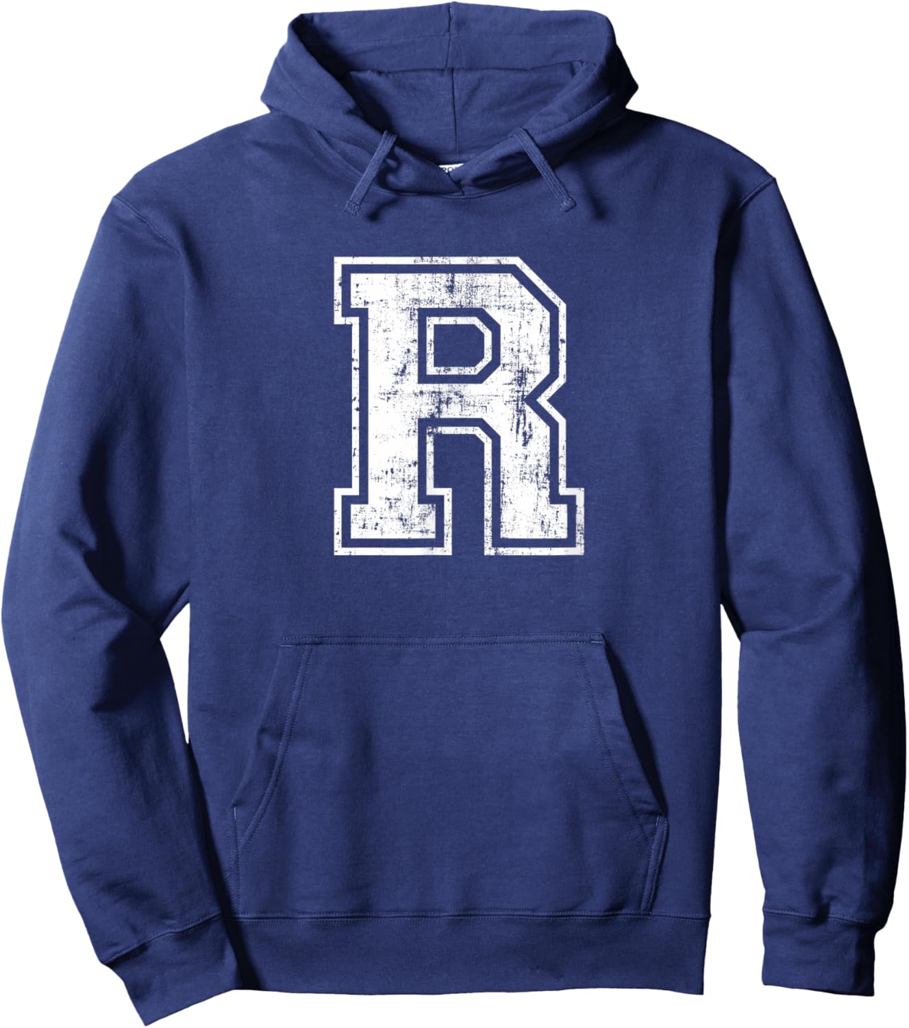 Letter R Uppercase Alphabet Initial School College Varsity Hoodie - Hoodie | Navy