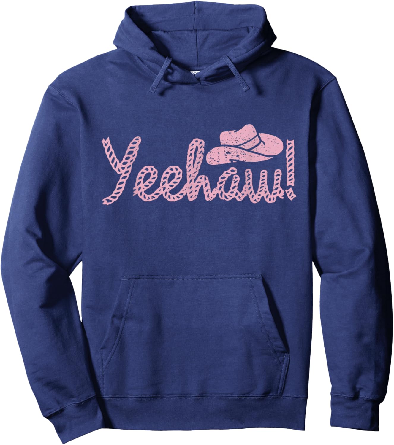 Yee Haw Howdy Rope Rodeo Western Country Southern Cowgirl Hoodie - Hoodie | Navy