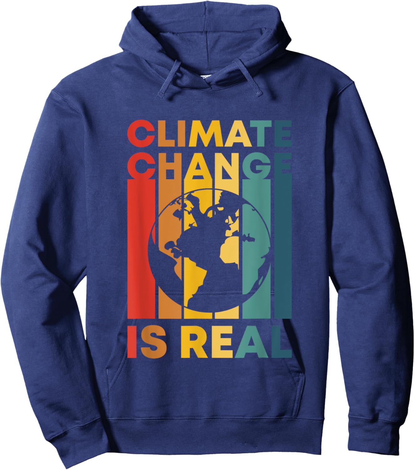 Retro Climate Change Is Real Earth Day Nature Conservancy Hoodie - Hoodie | Navy