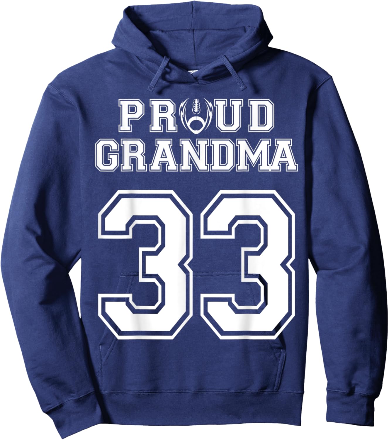 Custom Proud Football Grandma Number 33 Personalized Women Hoodie - Hoodie | Navy