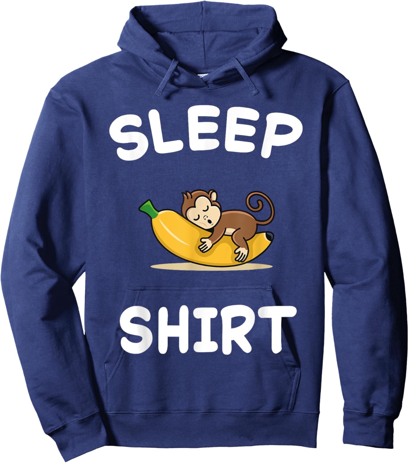 Banana Monkey Monkeys Sleeping Sleep Pajama Nightgown Hoodie - Hoodie | Navy