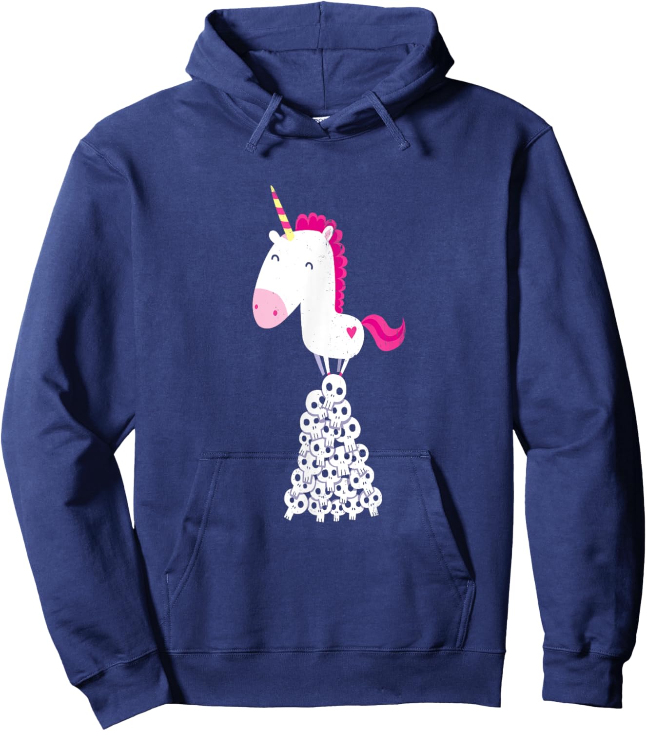Killer Unicorn on Skulls - Official DinoMike Design Hoodie - Hoodie | Navy