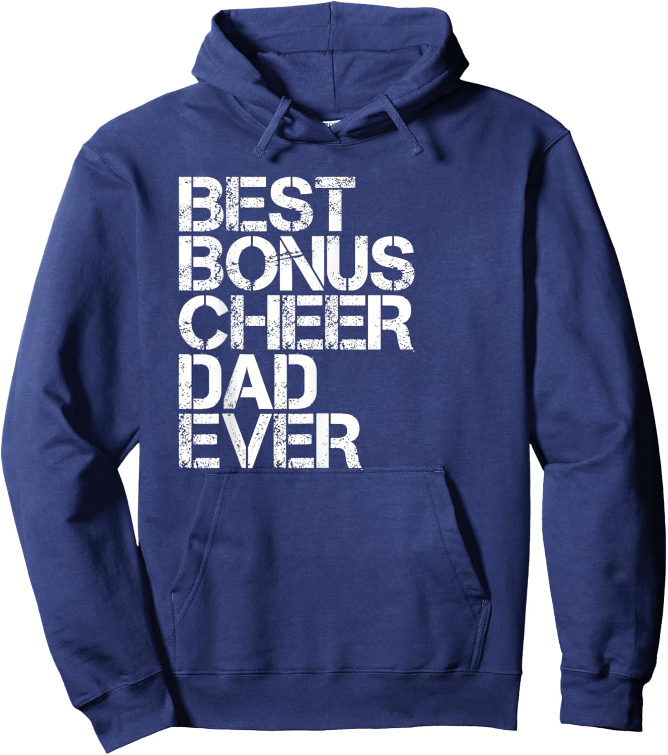 Best Bonus Cheer Dad Ever Cheerleading Stepdad Vintage Retro Hoodie - Hoodie | Navy