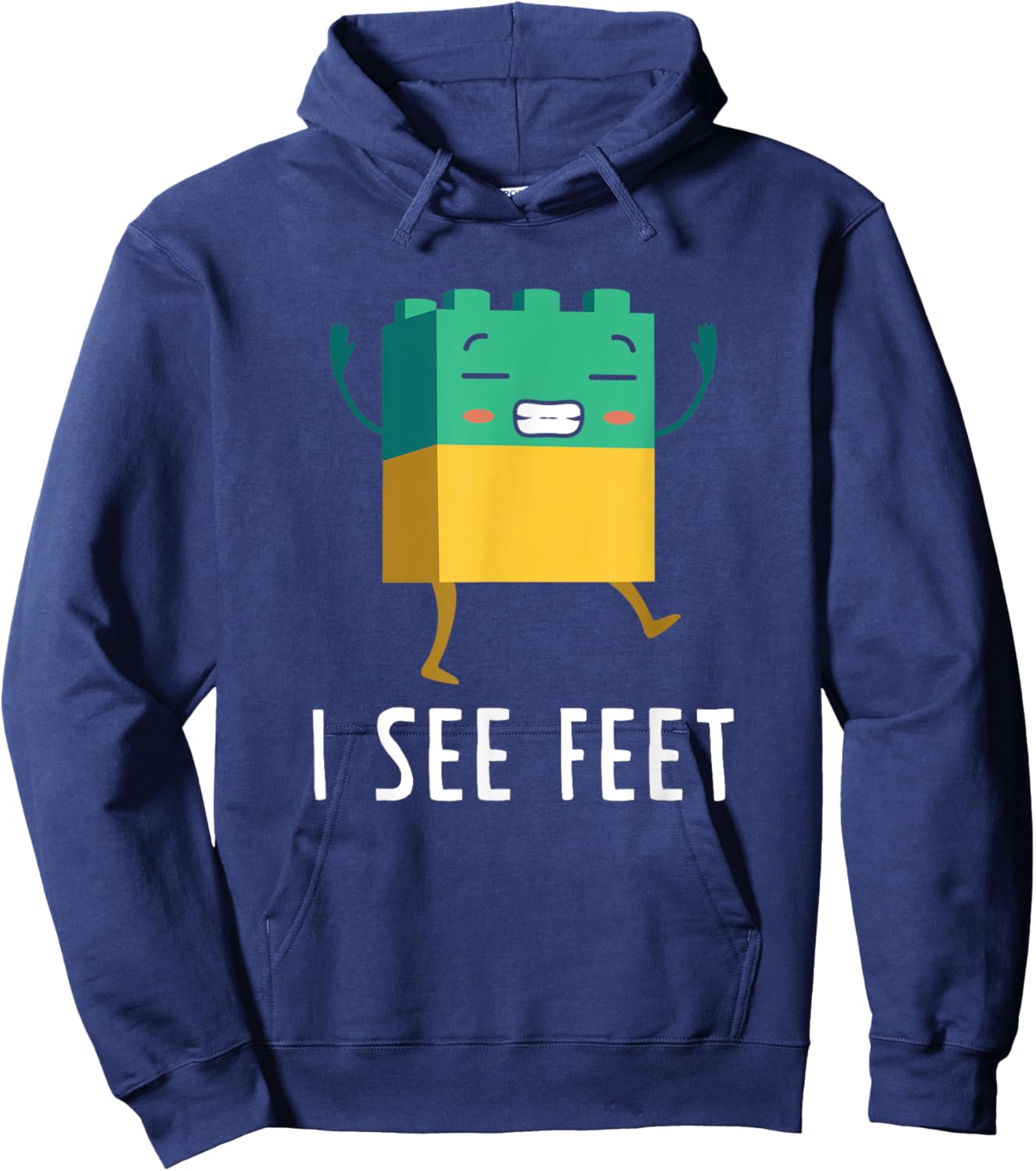 Funny See Feet Big Building Blocks Master Builder Engineer Hoodie - Hoodie | Navy