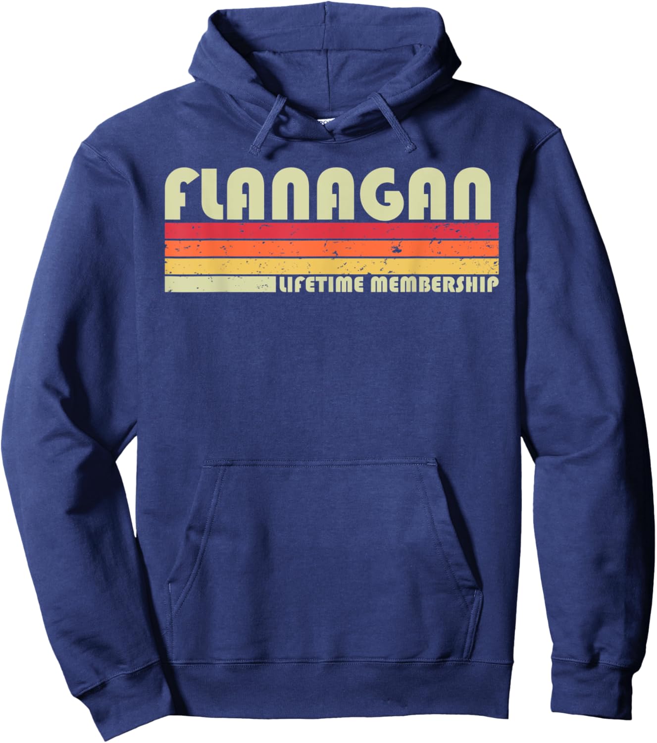 FLANAGAN Surname Funny Retro Vintage 90s Birthday Reunion Hoodie - Hoodie | Navy