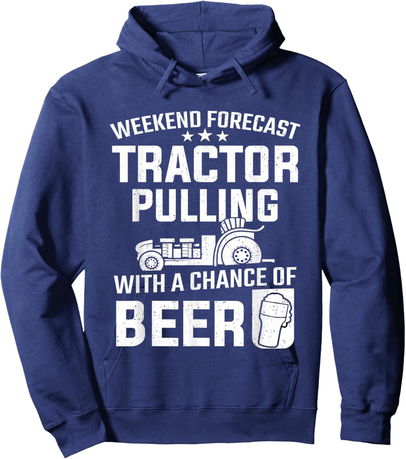Weekend Forecast Tractor Pulling And Beer Tractor Pull Hoodie - Hoodie | Navy