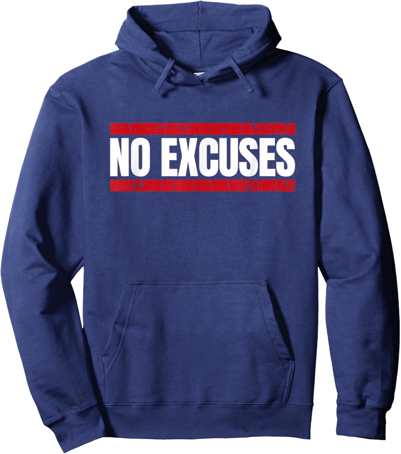 No Excuses Inspirational Saying Motivational Gym Workout Hoodie - Hoodie | Navy
