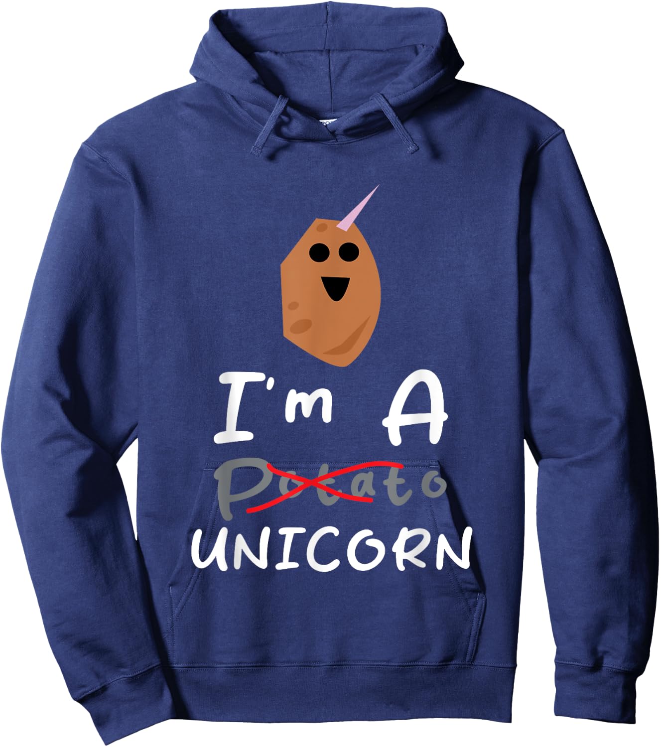 Funny Potato I'm A Potato Unicorn Funny Potato Unicorn Memes Hoodie - Hoodie | Navy