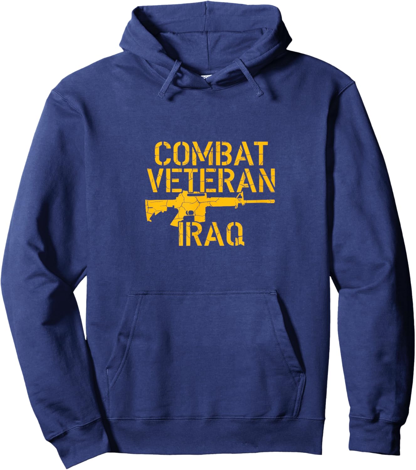 Military Veteran Gift Combat Veteran Iraq Distressed Gift Hoodie - Hoodie | Navy