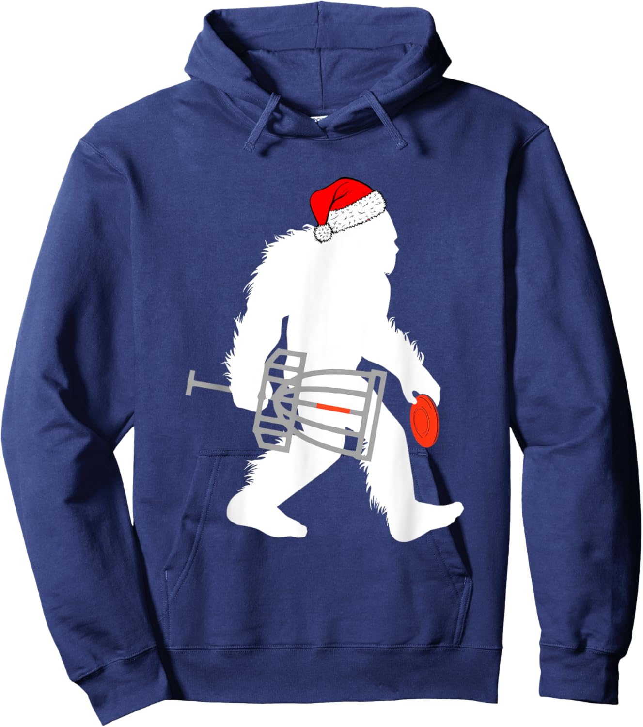 Bigfoot Santa Disc Golf Christmas Disc Golfer Xmas Pajamas Hoodie - Hoodie | Navy