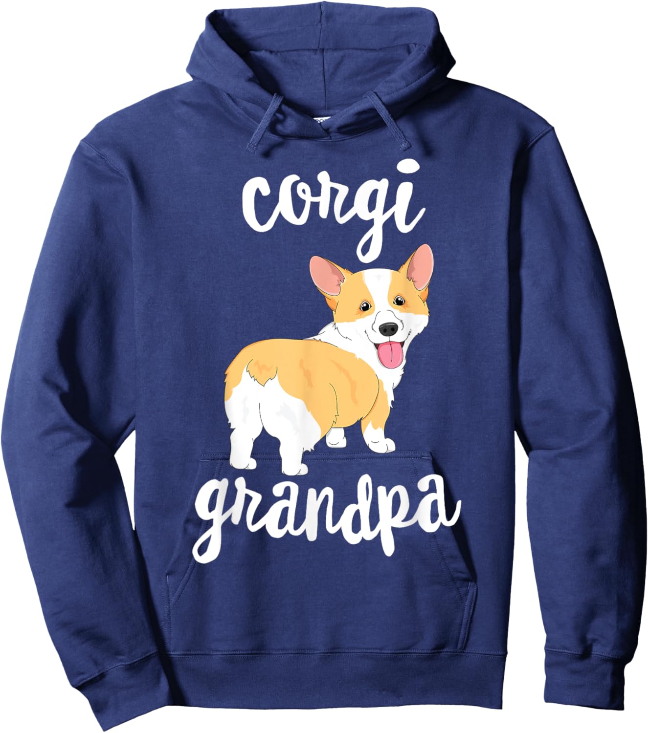 Welsh Corgi Grandpa Pawpa Dog Grandparents Grand Paw Women Girls Kids Hoodie - Hoodie | Navy