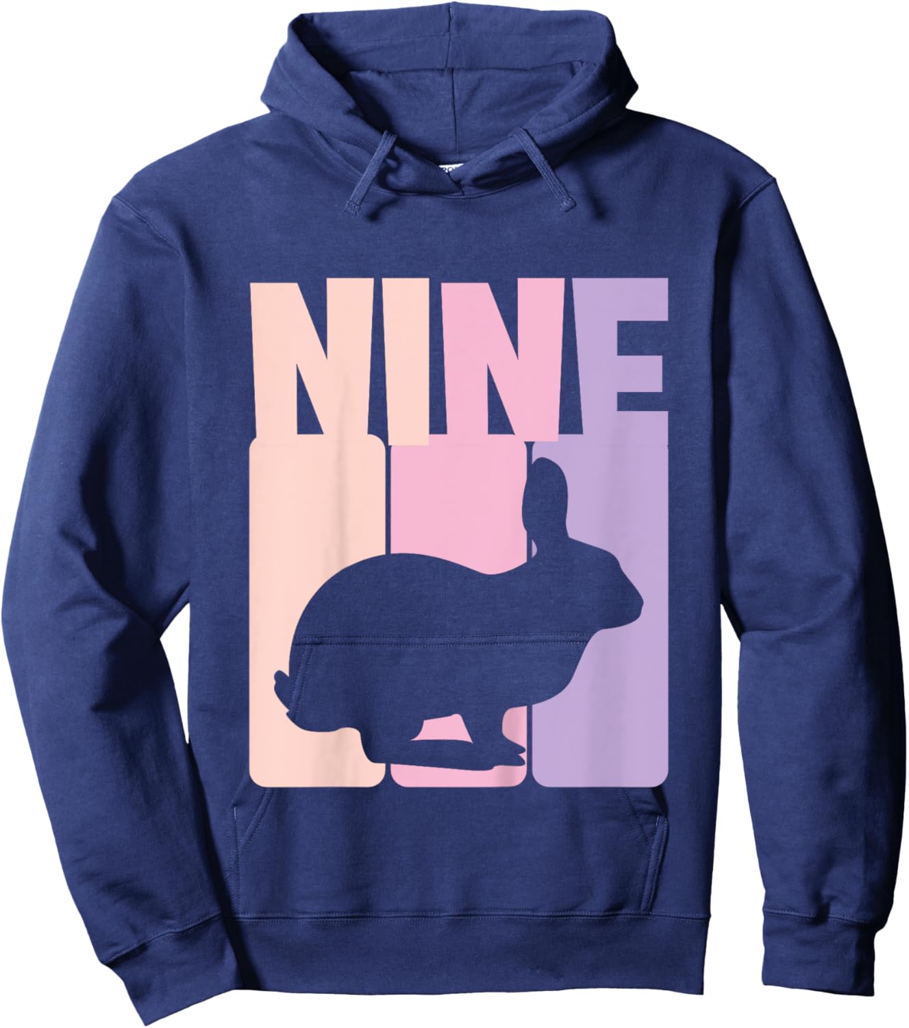 9th Birthday Girl Bunny 9 Years Rabbit Birthday Hoodie - Hoodie | Navy