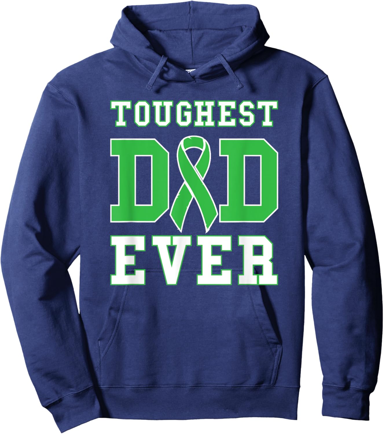 Toughest Dad Ever - Liver Cancer Awareness Ribbon Hoodie - Hoodie | Navy