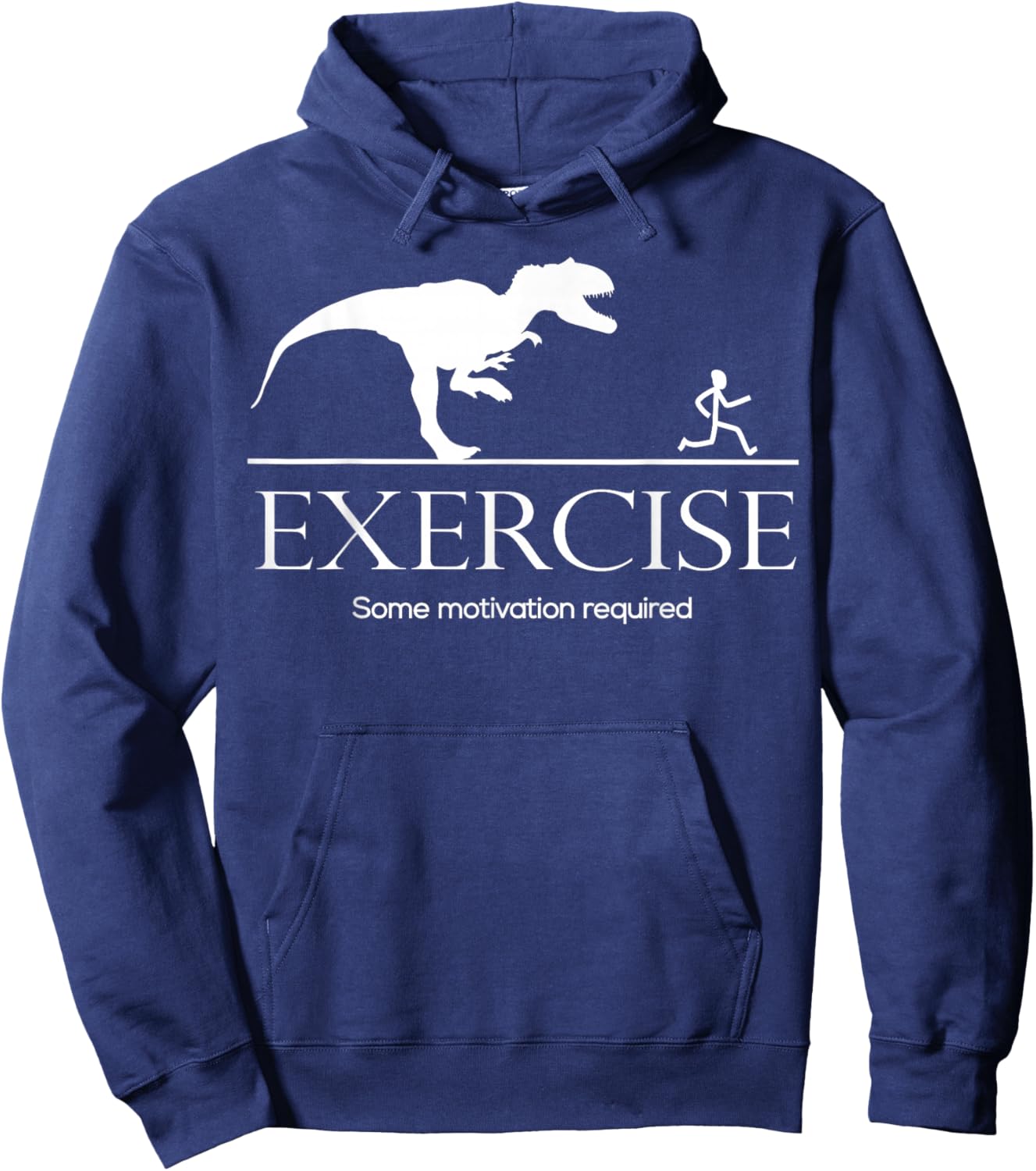 Dinosaur Workout Fun Gifts Store Co. Exercise Motivation Required Funny T-Rex Graphic Gym Saying Hoodie - Hoodie | Navy