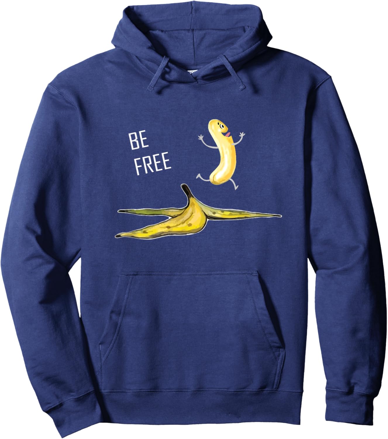 Be Free Banana Nudist Funny Nudist Funny Banana Hoodie - Hoodie | Navy