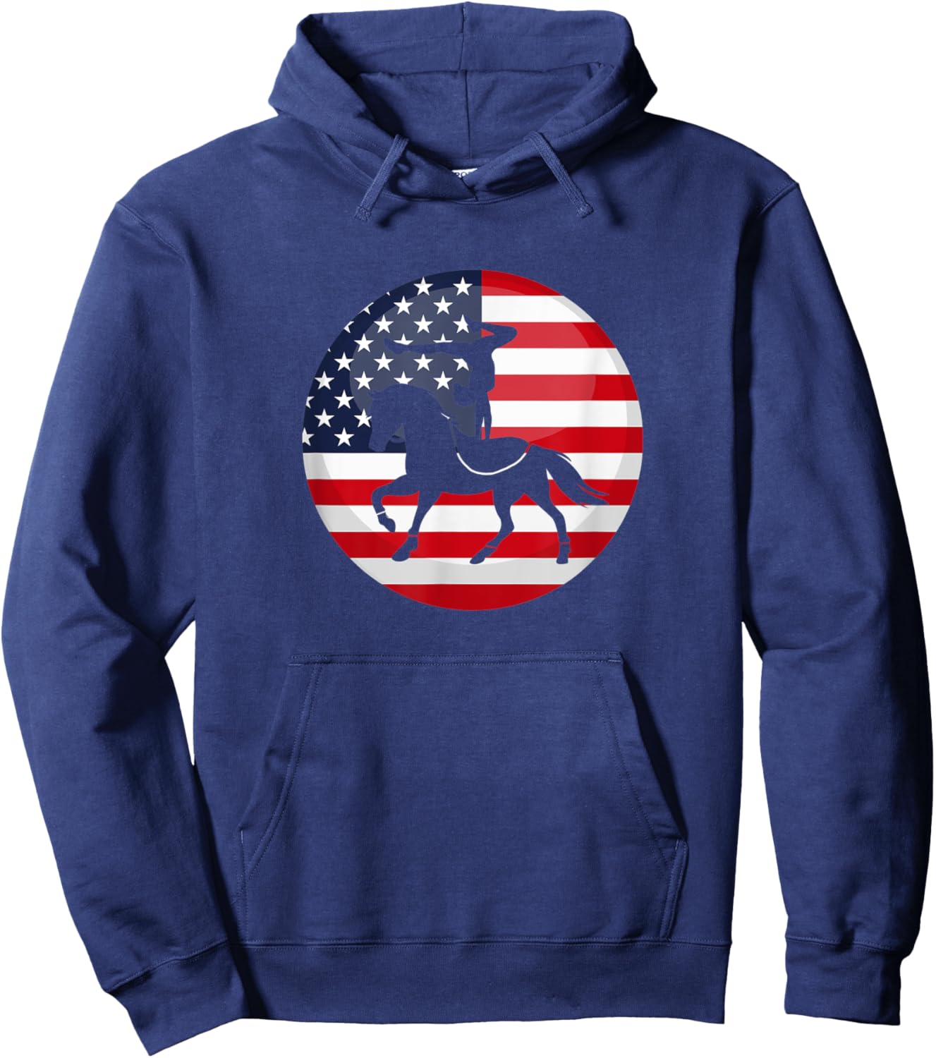Equestrian Vaulting Horse US Flag Vaulters Hoodie - Hoodie | Navy