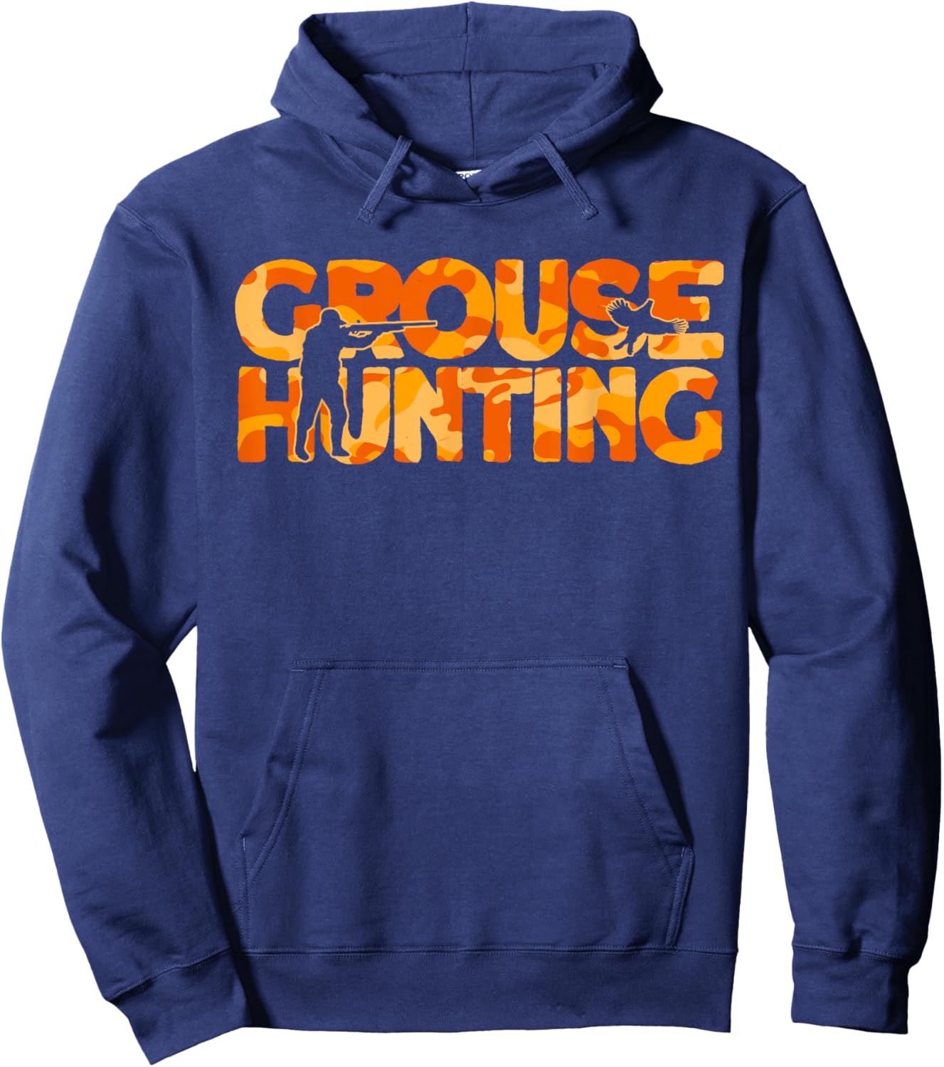 Grouse Hunter Orange Camouflage Grouse Hunting Hoodie - Hoodie | Navy