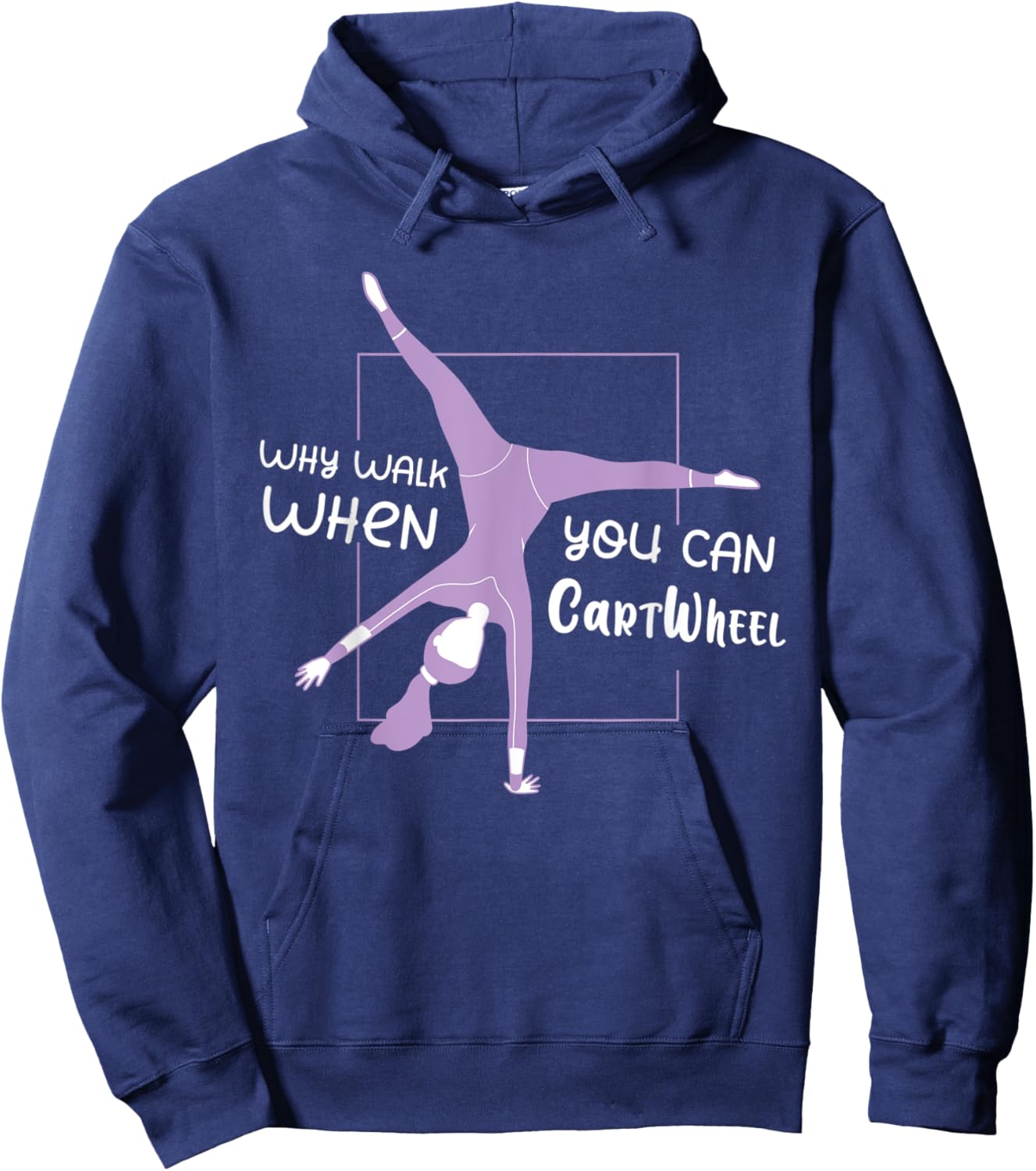 Gymnastics USA American Flag - Cartwheel Tumbling Funny Girl Hoodie - Hoodie | Navy