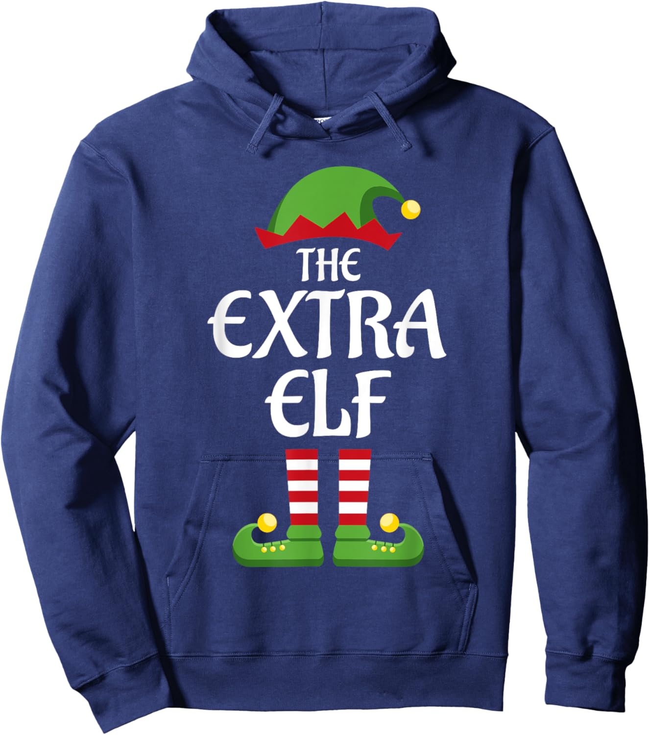 Extra Elf Family Matching Group Christmas Hoodie - Hoodie | Navy