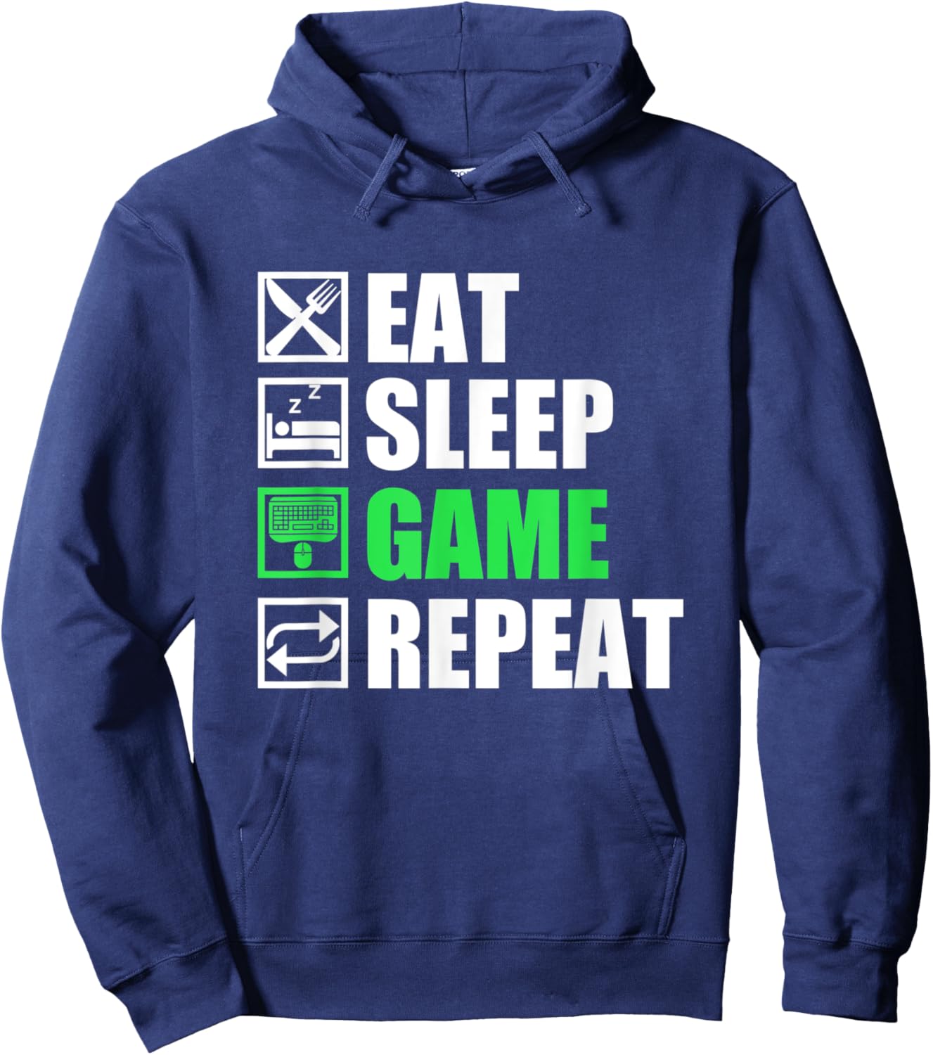 Eat Sleep Game Repeat | PC Gamer Hoodie - Hoodie | Navy